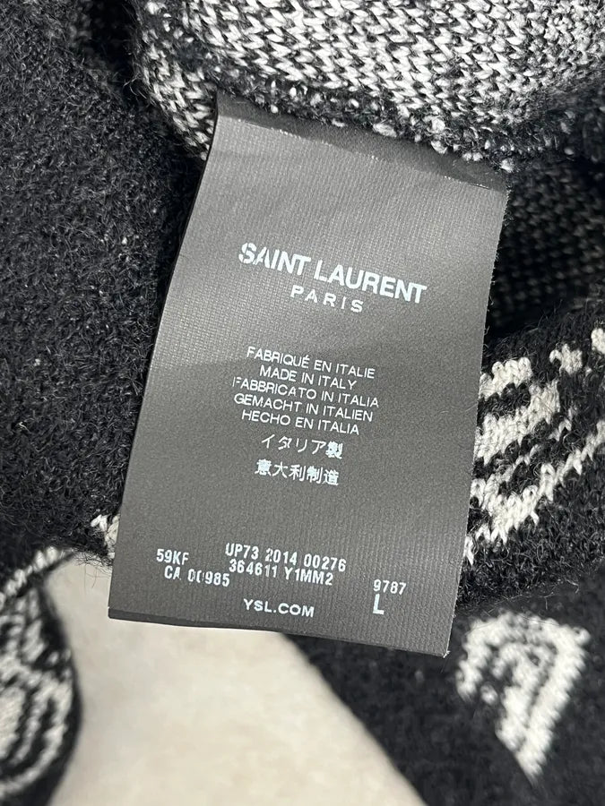 SS2014 Saint Laurent Black Wool Mohair Revolver Sweater by Hedi Slimane NhEScBW 8