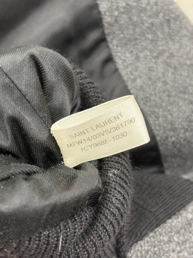 FW2014 Saint Laurent Grey Wool Pony Hair Zebra Teddy Jacket IDtdFsg 11