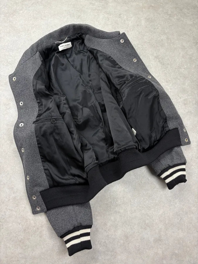 FW2014 Saint Laurent Grey Wool Pony Hair Zebra Teddy Jacket IDtdFsg 6