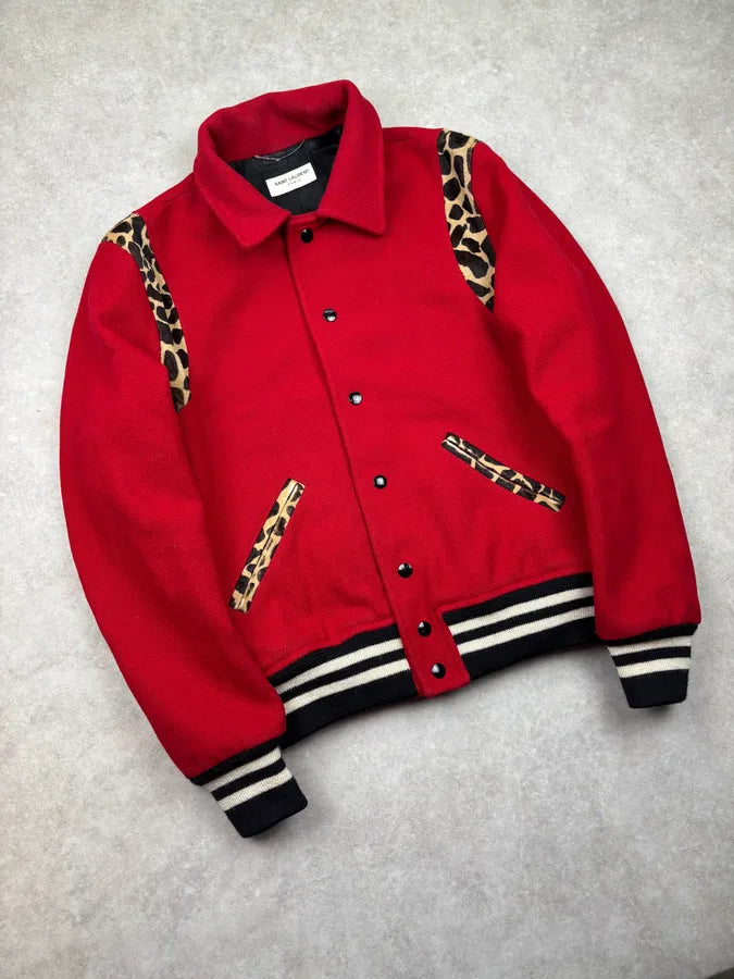 AW2014 Saint Laurent Cheetah Red Pony Hair Teddy Jacket by Hedi Slimane DVcmZpL 4