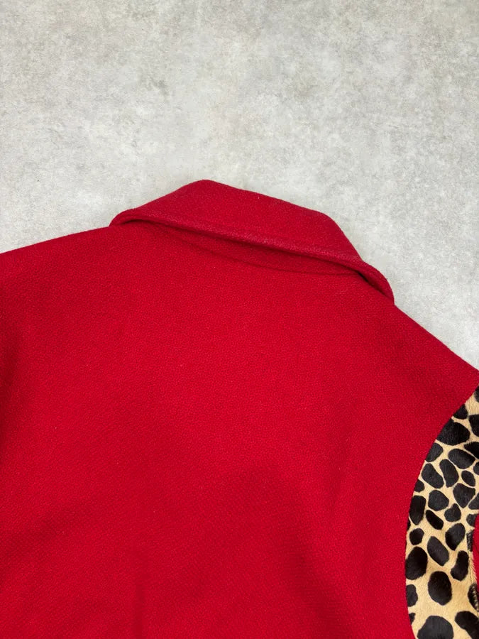 AW2014 Saint Laurent Cheetah Red Pony Hair Teddy Jacket by Hedi Slimane DVcmZpL 7