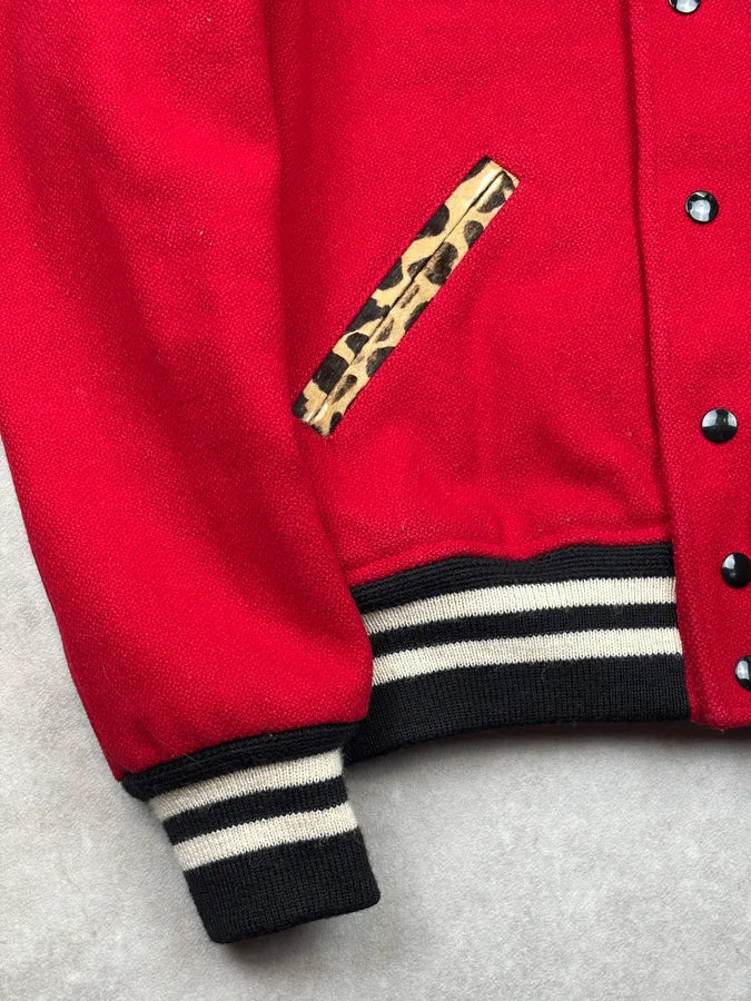 AW2014 Saint Laurent Cheetah Red Pony Hair Teddy Jacket by Hedi Slimane DVcmZpL 9