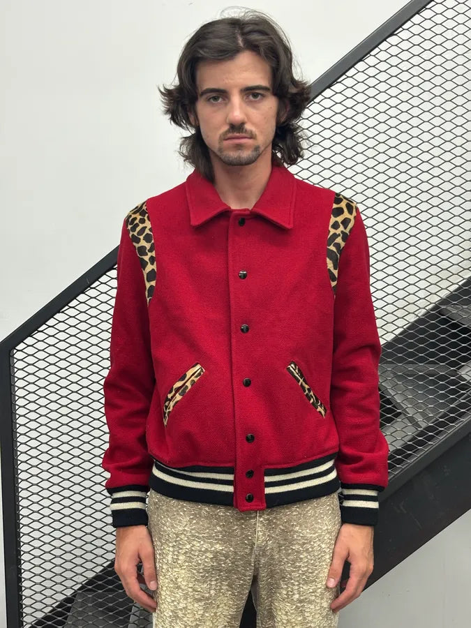 AW2014 Saint Laurent Cheetah Red Pony Hair Teddy Jacket by Hedi Slimane DVcmZpL 1