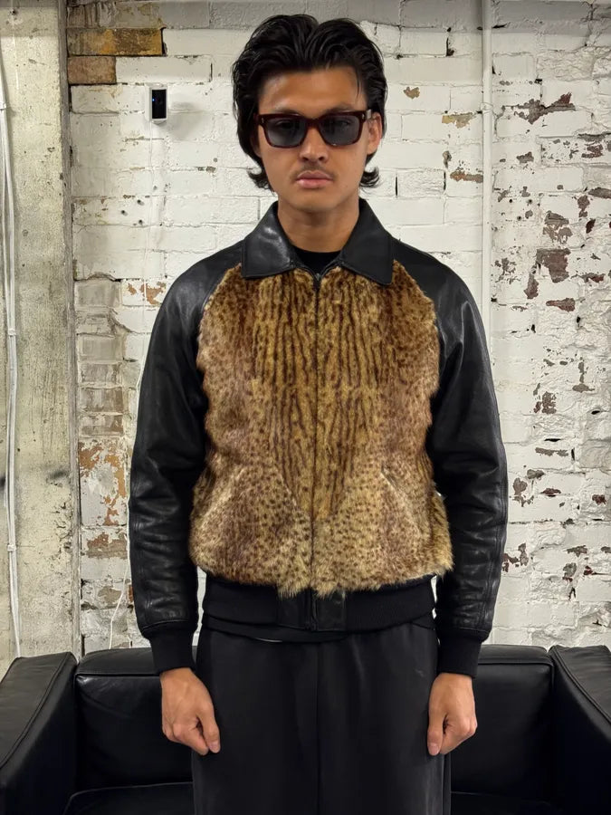 FW2014 Saint Laurent Sample Black Leather Marmot Fur Bomber Jacket by Hedi Slimane RxMxKMi 1