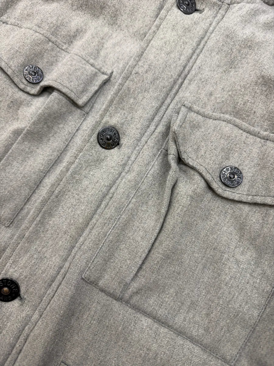 FW2014 Stone Island Ice Grey Wool Blend Puffer Hooded Coat DXxttKl 12