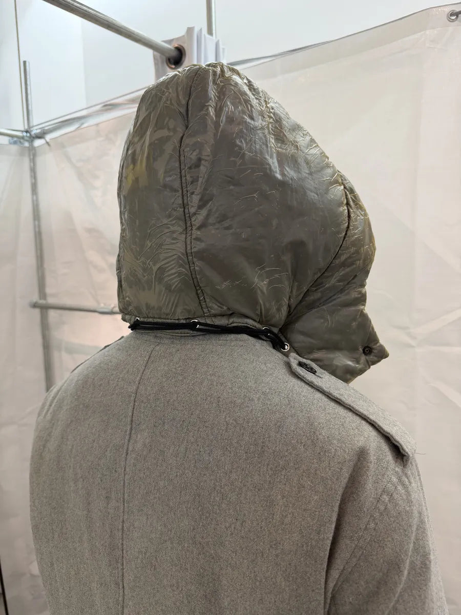 FW2014 Stone Island Ice Grey Wool Blend Puffer Hooded Coat DXxttKl 4