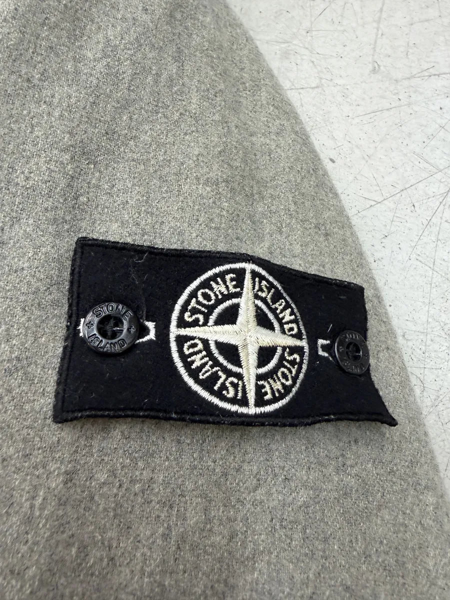 FW2014 Stone Island Ice Grey Wool Blend Puffer Hooded Coat DXxttKl 5