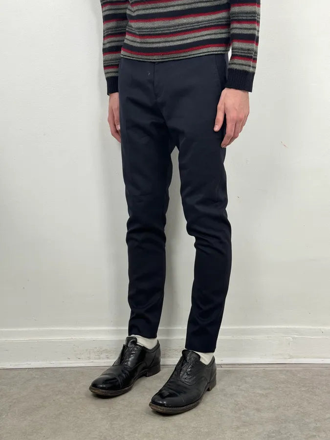 AW2015 Acne Studios Navy Slim Wool Drifter Trousers SqtwBEv 2