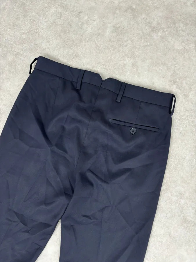 AW2015 Acne Studios Navy Slim Wool Drifter Trousers SqtwBEv 6