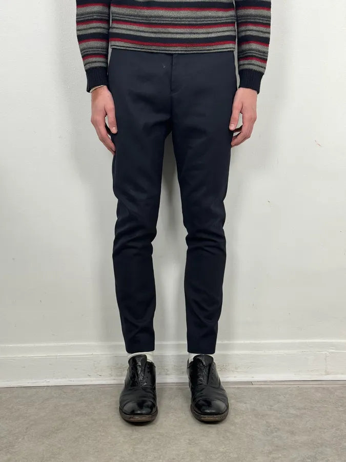 AW2015 Acne Studios Navy Slim Wool Drifter Trousers SqtwBEv 1