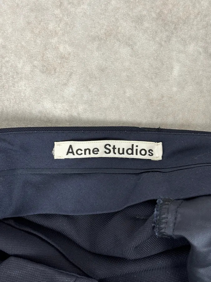 AW2015 Acne Studios Navy Slim Wool Drifter Trousers SqtwBEv 8