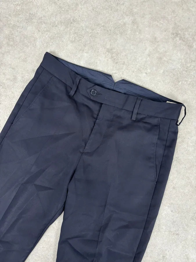 AW2015 Acne Studios Navy Slim Wool Drifter Trousers SqtwBEv 4