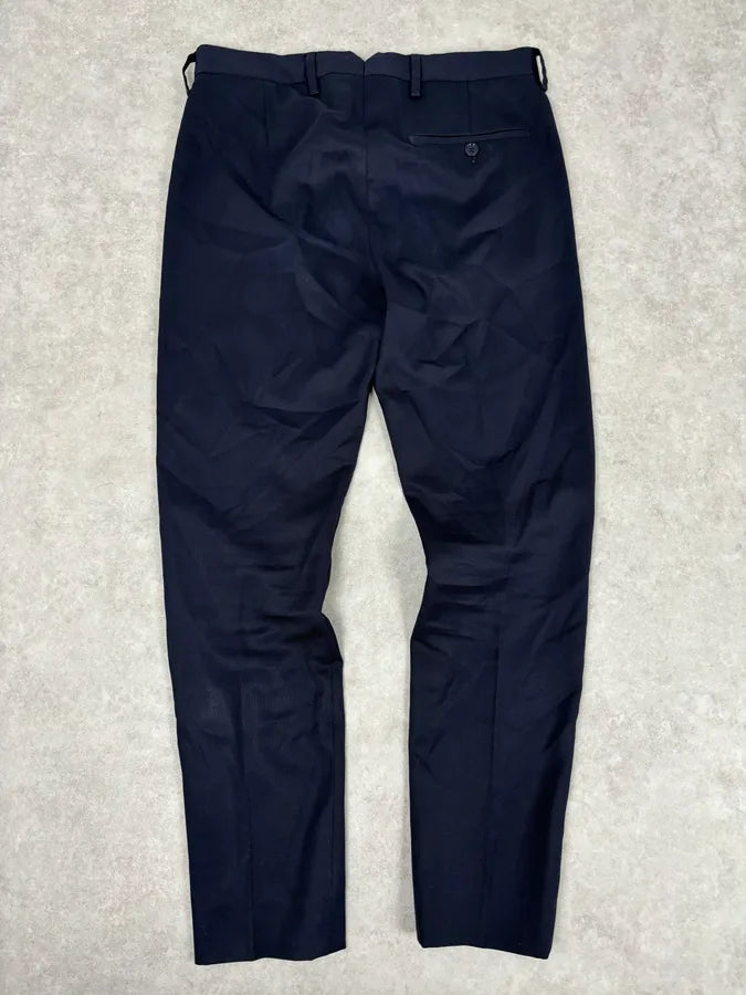 AW2015 Acne Studios Navy Slim Wool Drifter Trousers SqtwBEv 5