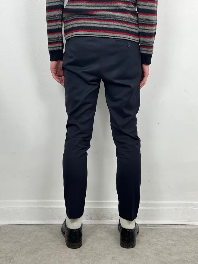 AW2015 Acne Studios Navy Slim Wool Drifter Trousers SqtwBEv 3