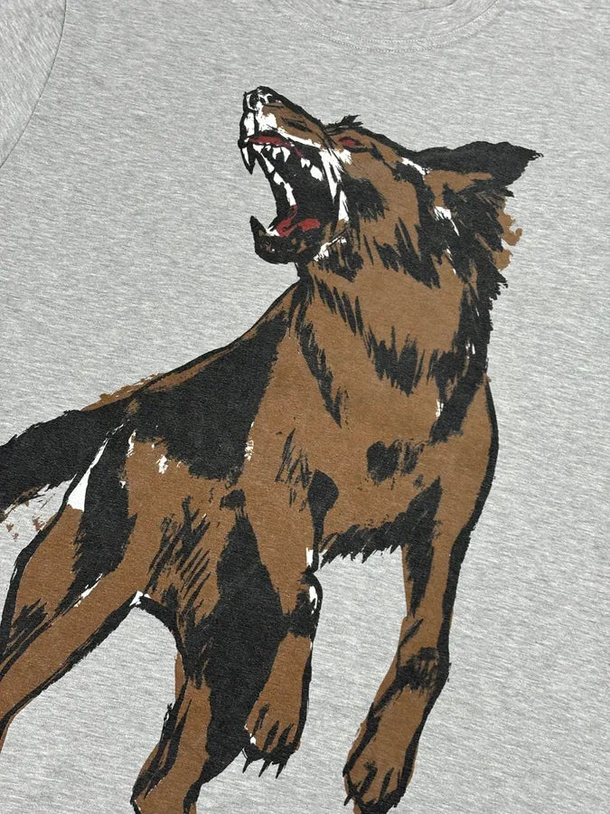 FW2015 Balenciaga Grey Cotton Wolf Graphic T-Shirt zLACApX 6