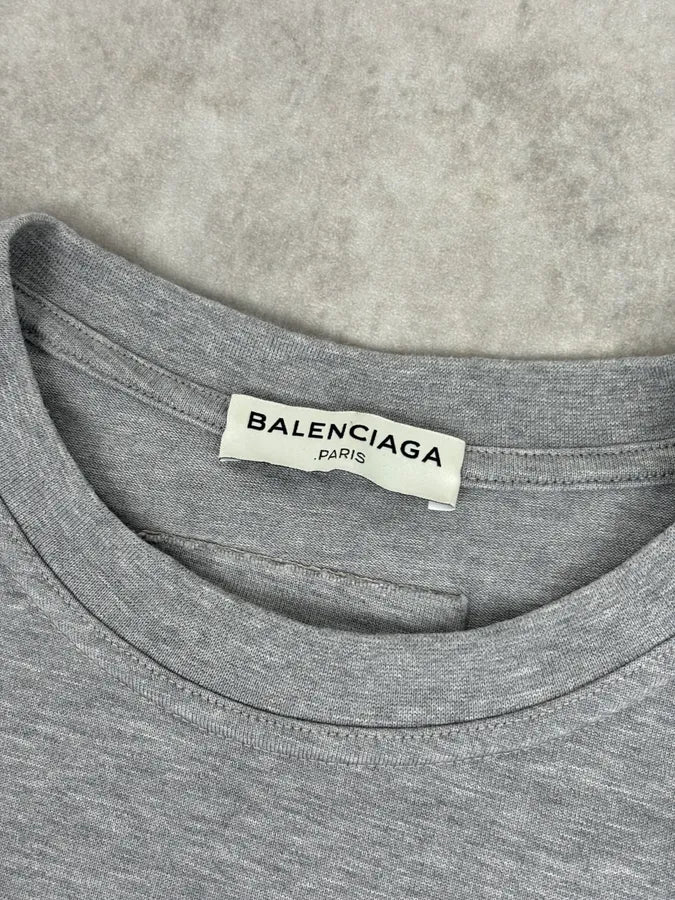 FW2015 Balenciaga Grey Cotton Wolf Graphic T-Shirt zLACApX 7