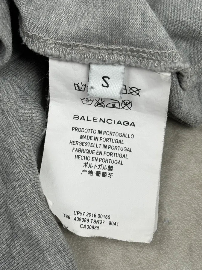 FW2015 Balenciaga Grey Cotton Wolf Graphic T-Shirt zLACApX 8