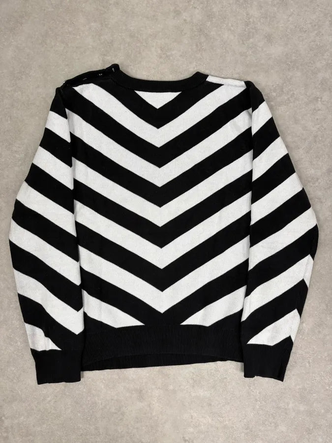 FW2015 Balmain Black & White Striped Sweater VvDeine 5