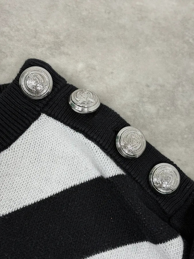 FW2015 Balmain Black & White Striped Sweater VvDeine 7