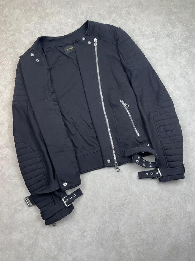 FW2015 Balmain H&M Black Horpist Biker Jacket BophSyE 3