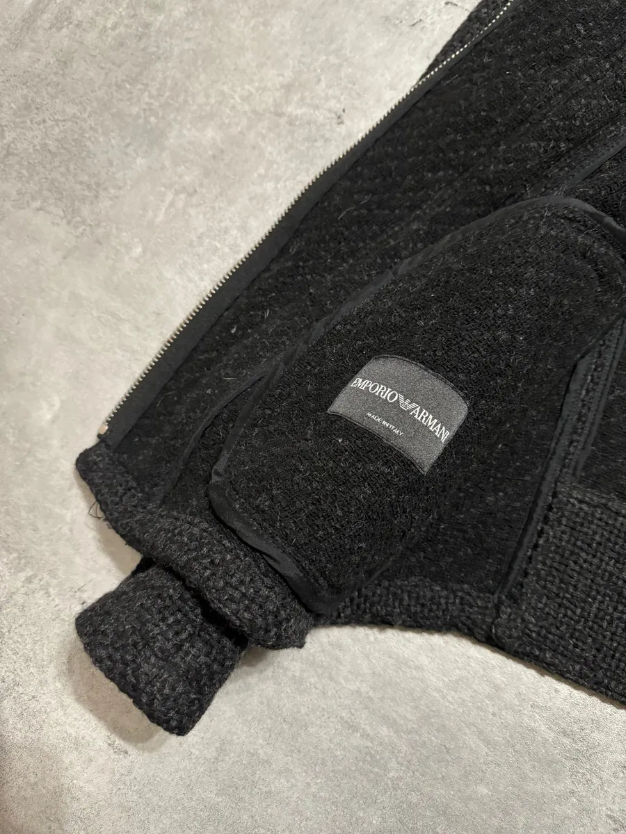 FW2015 Emporio Armani Grey Asymmetrical Wool Multi Zips Jacket OxnHKur 5