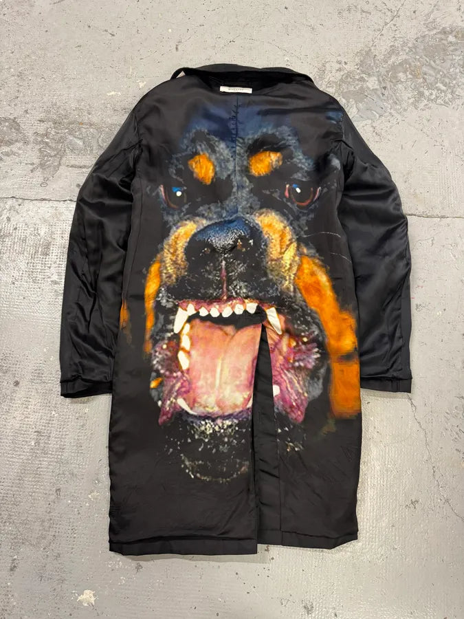 FW2015 Givenchy Rottweiler Black Nylon Trench Jacket by Riccardo Tisci yTbqCHH 0