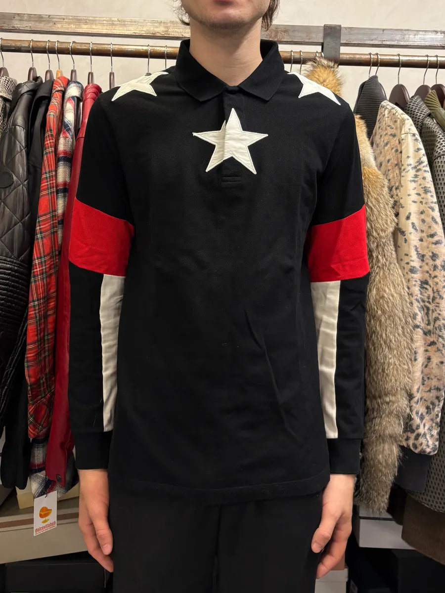 FW2015 Givenchy Stars Black Polo Lonsleeves kSVmiws 1