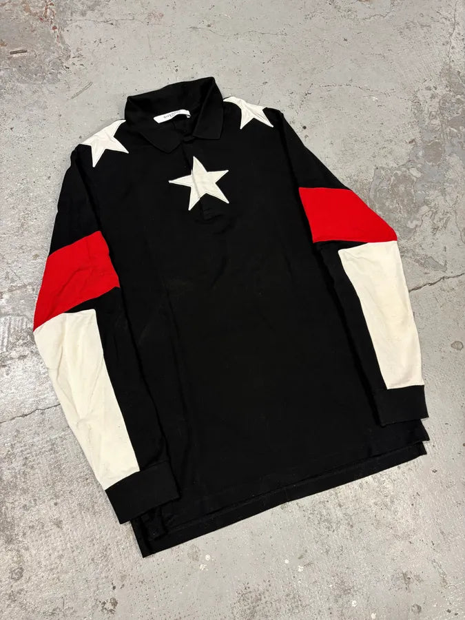 FW2015 Givenchy Stars Black Polo Lonsleeves kSVmiws 3