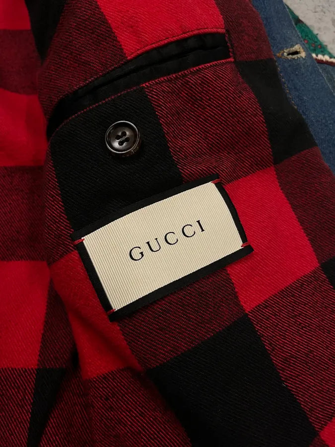 FW2015 Gucci Blue Denim Embroidered Tiger Denim Jacket xoKuzsn 10