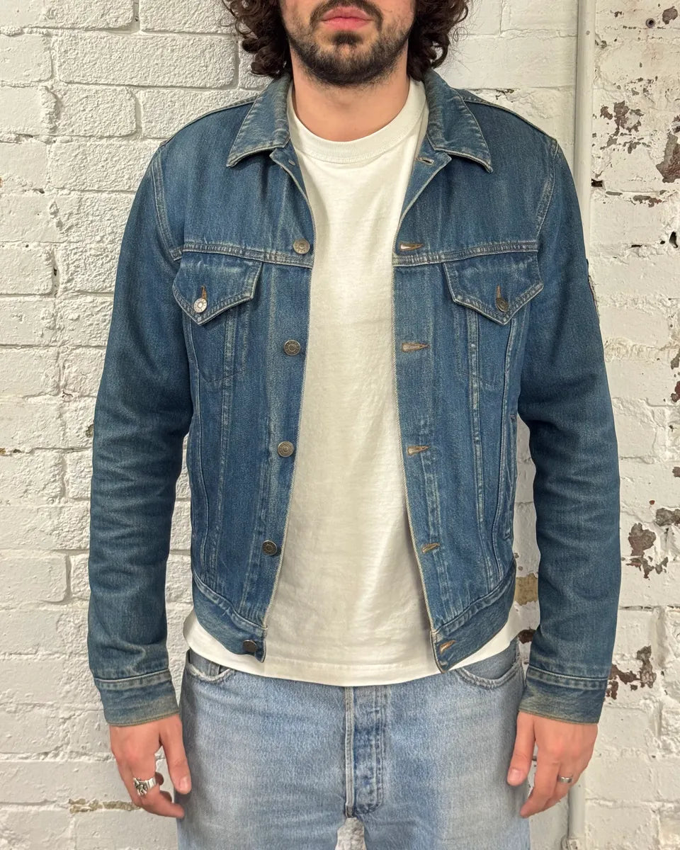 FW2015 Gucci Blue Denim Embroidered Tiger Denim Jacket xoKuzsn 2