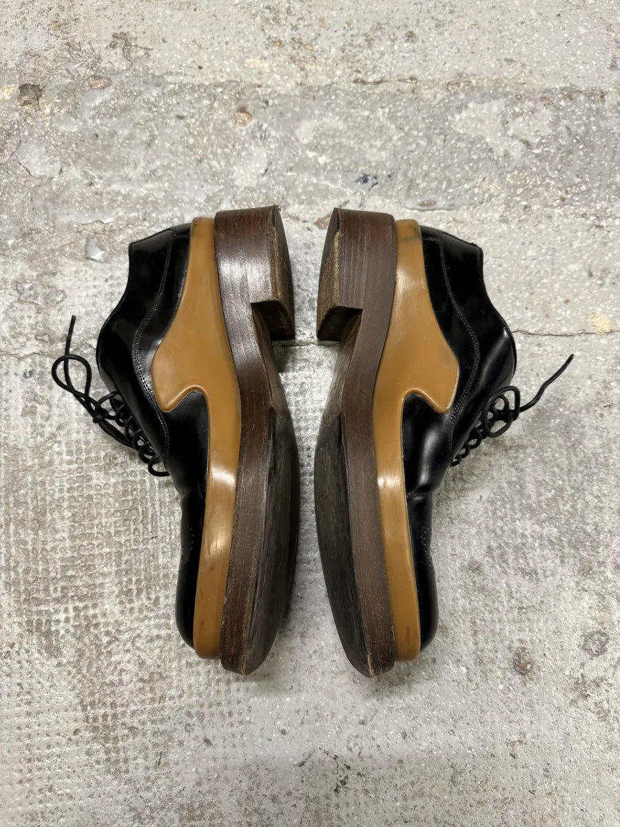 FW2015 Prada Black Brixen Derbies Leather Shoes zRnbwKv 3