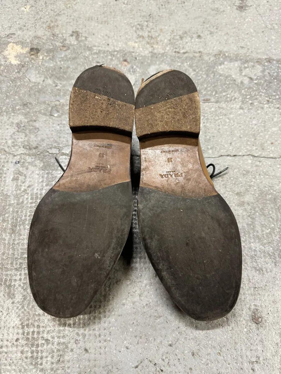 FW2015 Prada Black Brixen Derbies Leather Shoes zRnbwKv 4