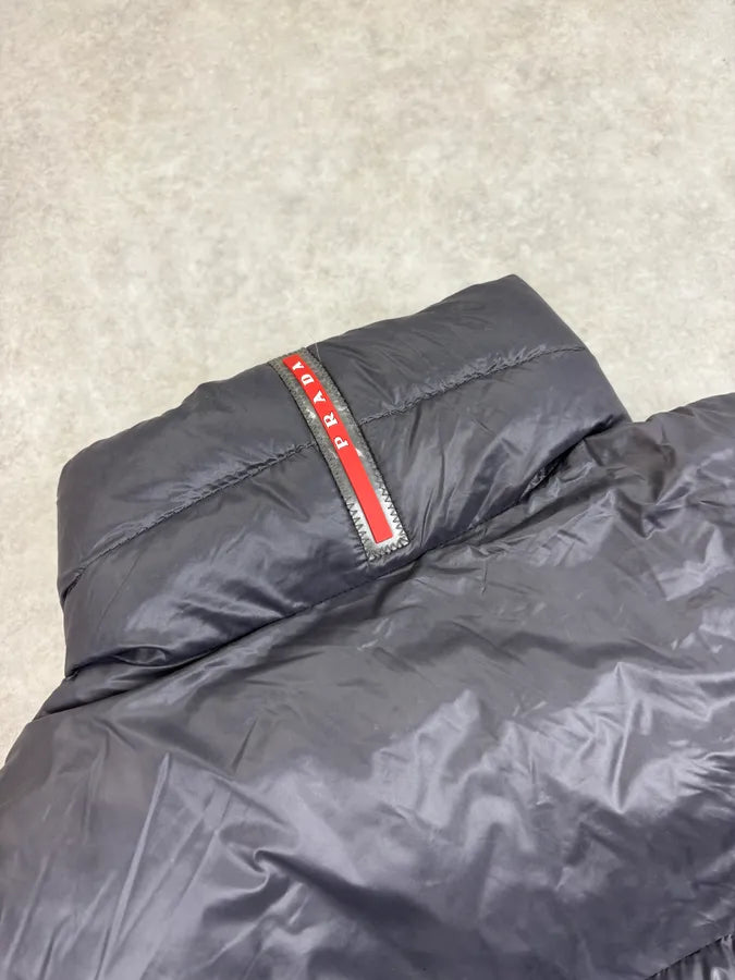 FW2015 Prada Navy Nylon Quilted Puffer Jacket yLJBCiO 8