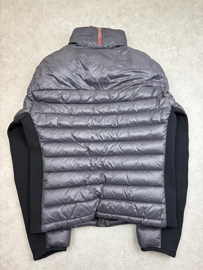 FW2015 Prada Navy Nylon Quilted Puffer Jacket yLJBCiO 5