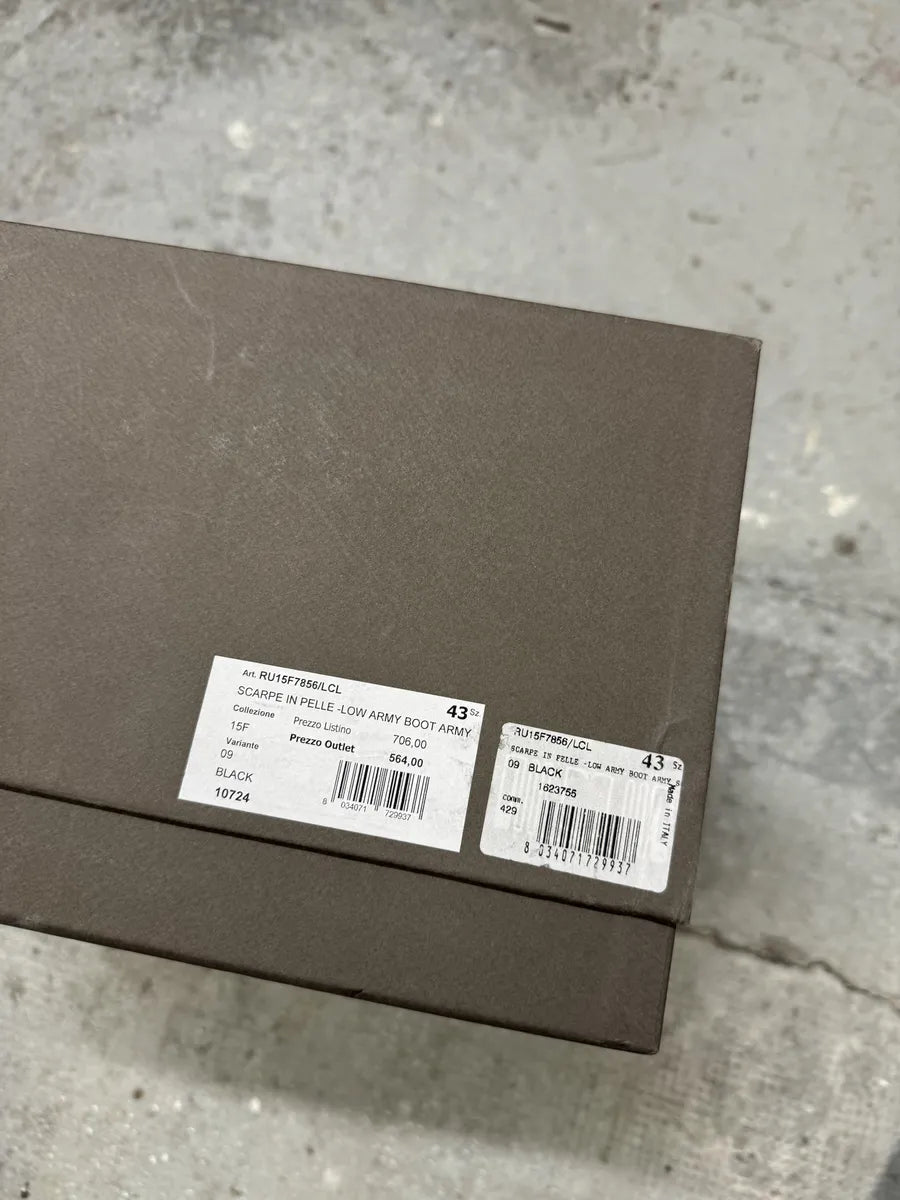 FW2015 Rick Owens Army Black Combat Leather Boots (43eu/us9.5) 10