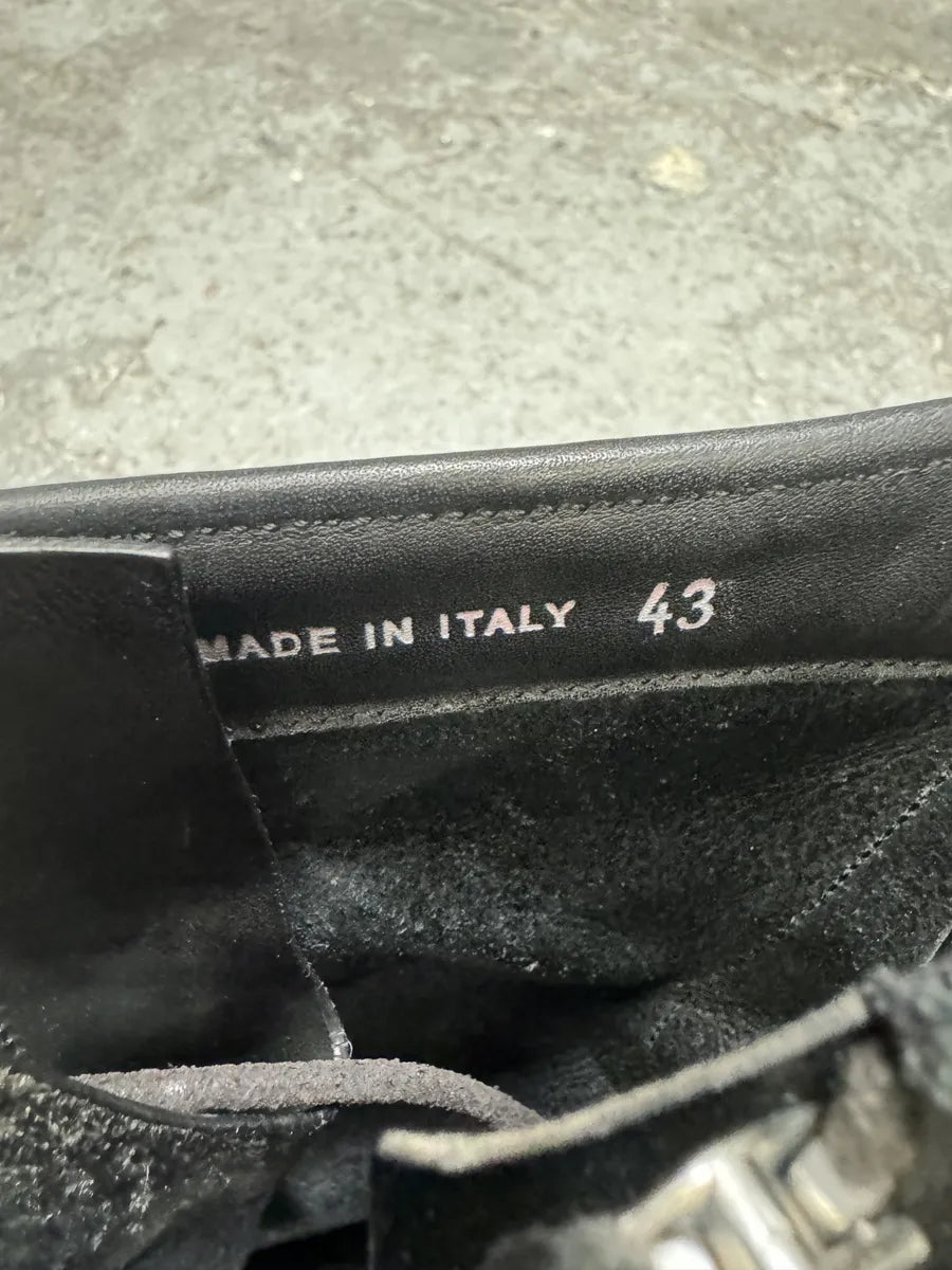 FW2015 Rick Owens Army Black Combat Leather Boots (43eu/us9.5) 11