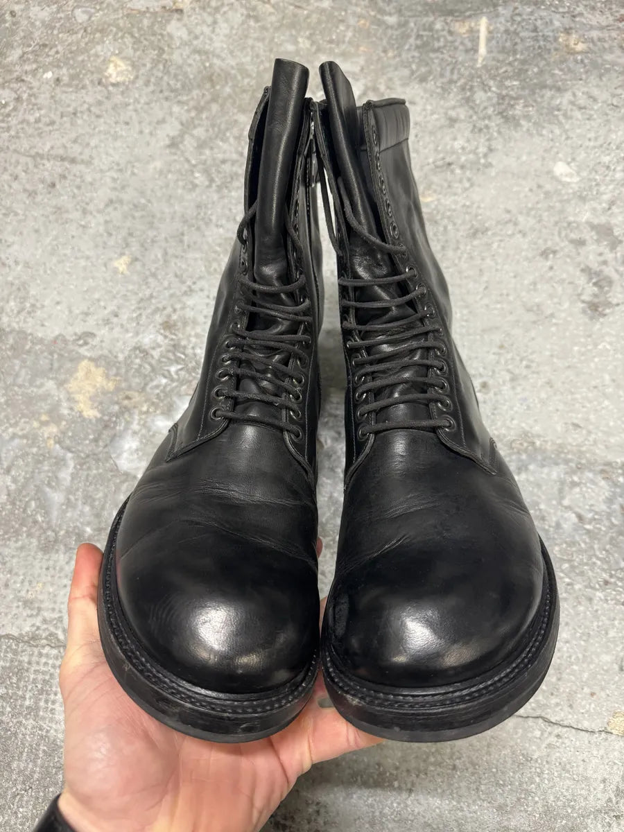 FW2015 Rick Owens Army Black Combat Leather Boots (43eu/us9.5) 2