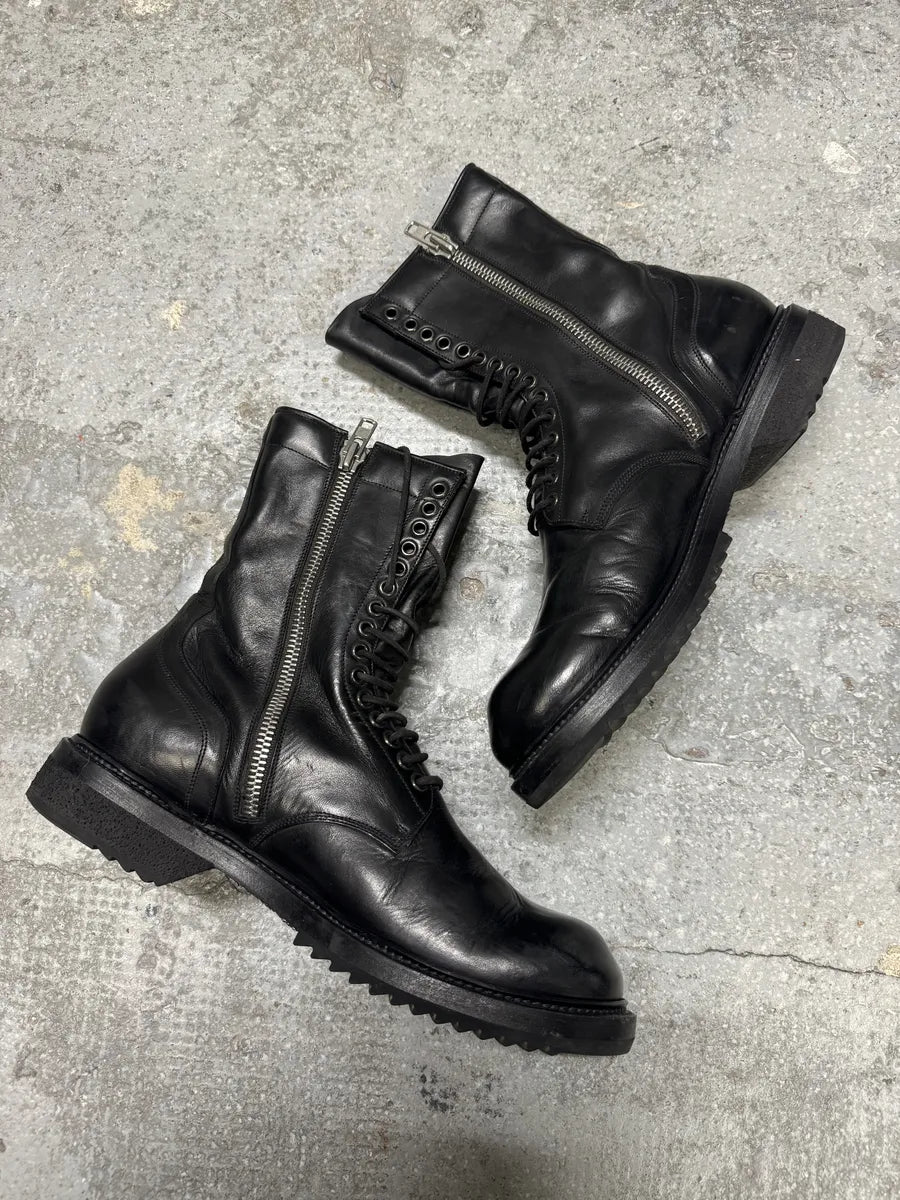 FW2015 Rick Owens Army Black Combat Leather Boots (43eu/us9.5) 3