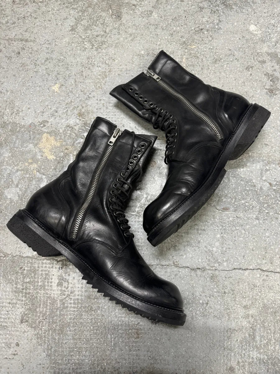 FW2015 Rick Owens Army Black Combat Leather Boots (43eu/us9.5) 7