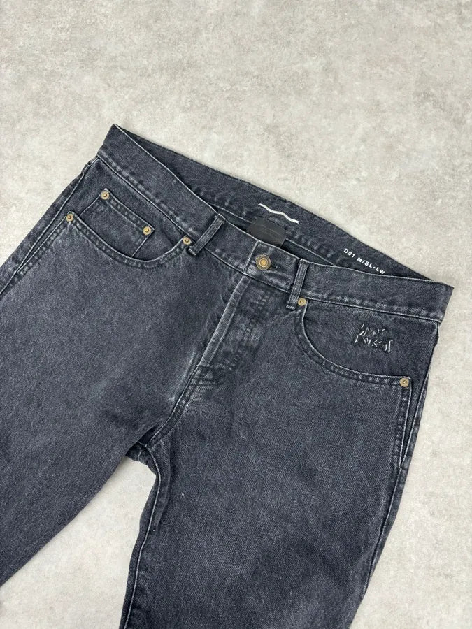 FW2015 Saint Laurent Black Denim Distressed Jeans QAzAeko 4