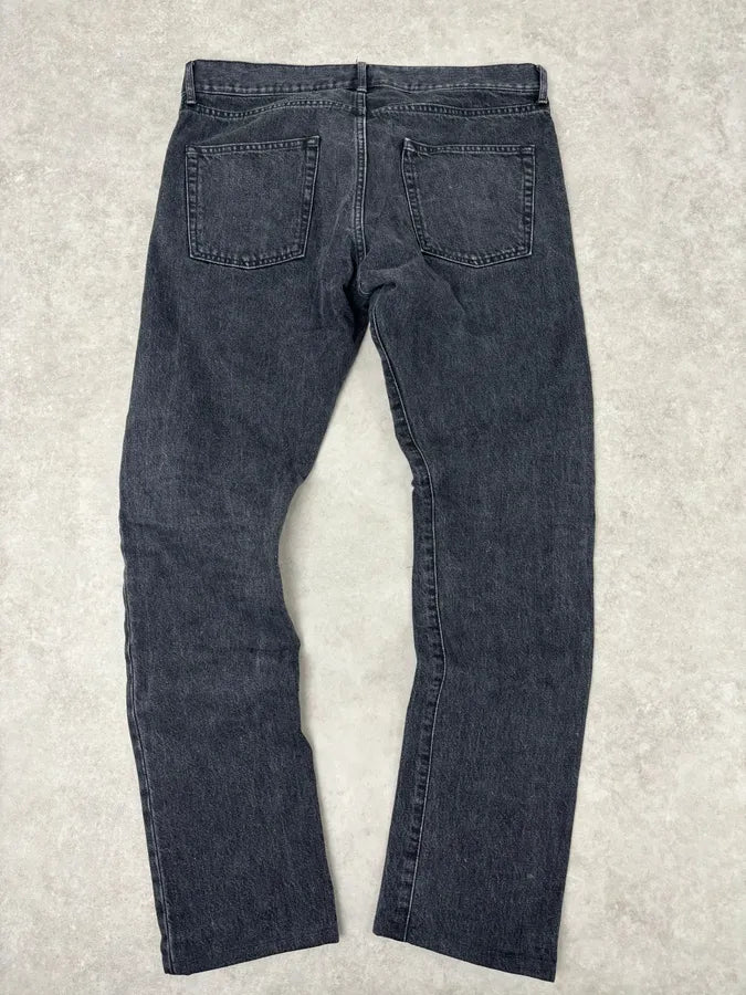 FW2015 Saint Laurent Black Denim Distressed Jeans QAzAeko 5