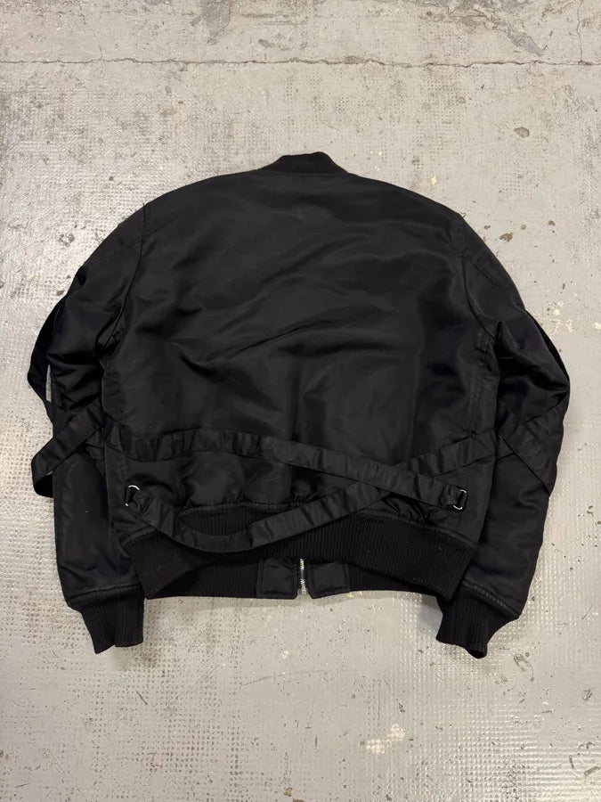 FW2015 Saint Laurent Multi-Zip Black Nylon Bomber Jacket VvoEzEh 4