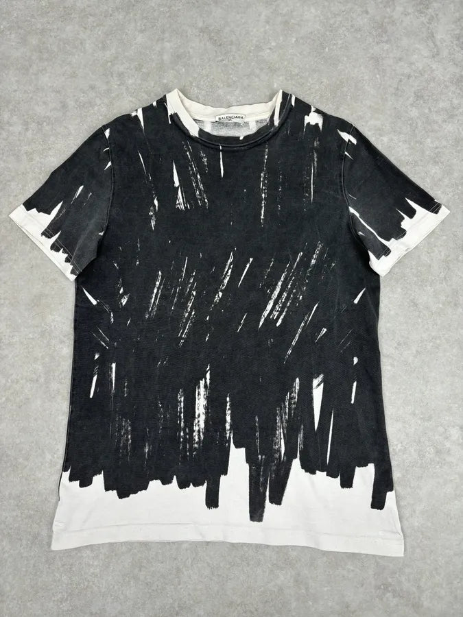 SS2016 Balenciaga Black Paint Splatter T-Shirt  omCcAwu 0