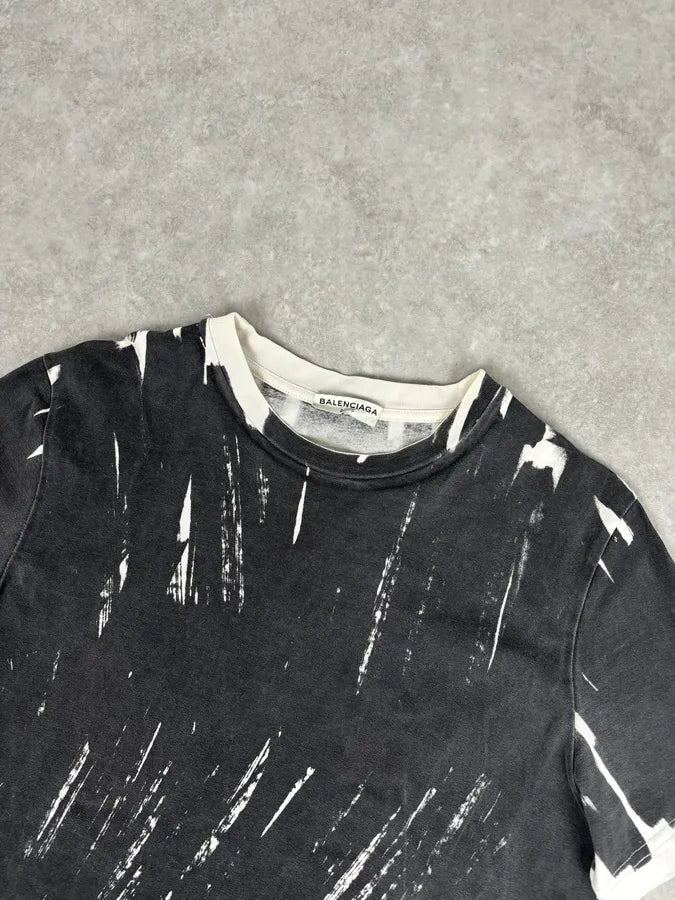SS2016 Balenciaga Black Paint Splatter T-Shirt  omCcAwu 3