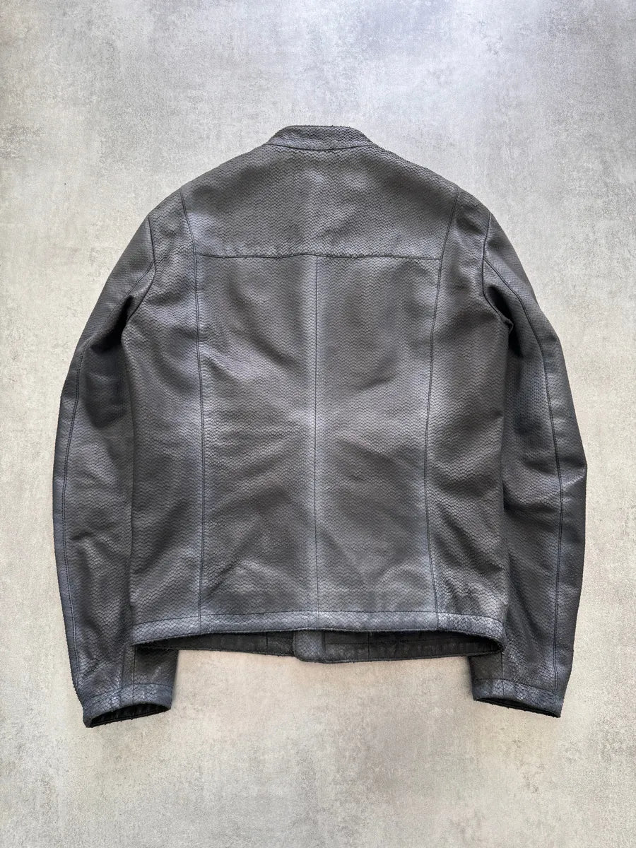 FW2016 Emporio Armani Exotic Texture Leather Jacket VJKyRER 1