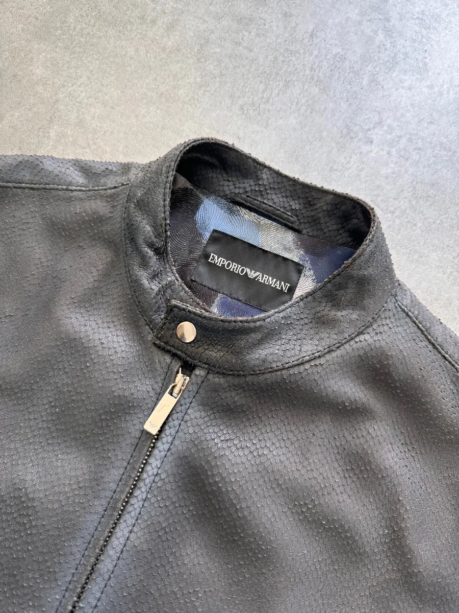 FW2016 Emporio Armani Exotic Texture Leather Jacket VJKyRER 2