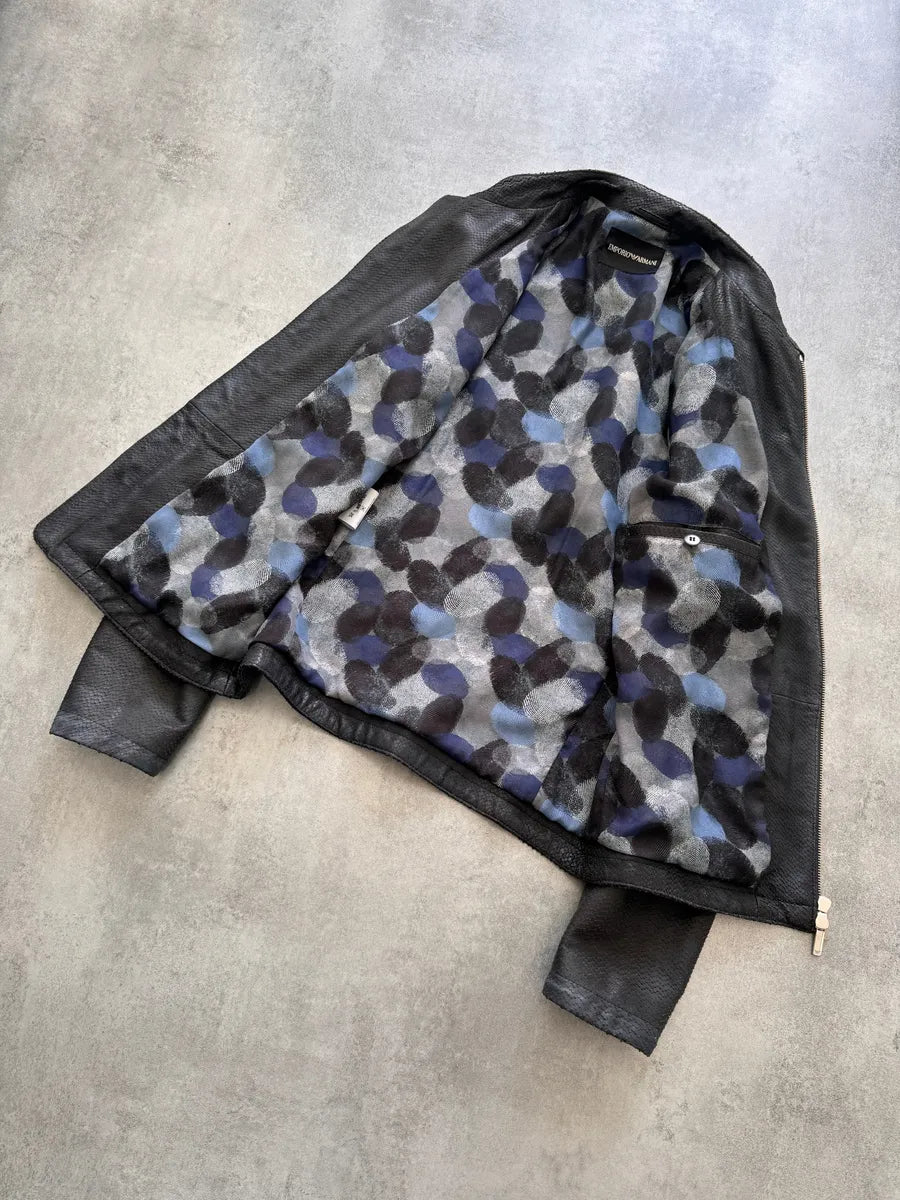 FW2016 Emporio Armani Exotic Texture Leather Jacket VJKyRER 4