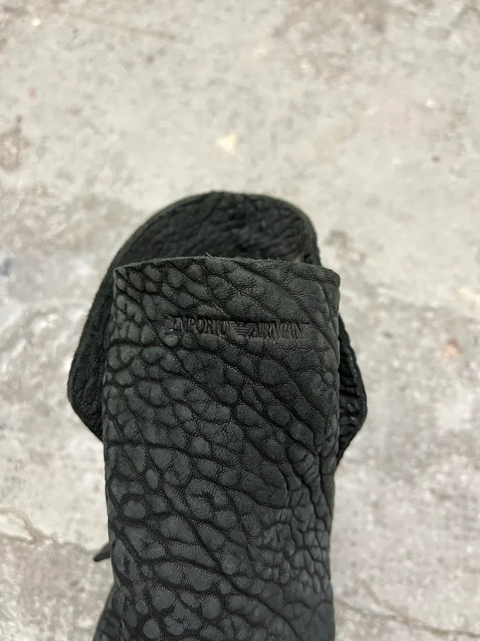 FW2016 Emporio Armani Olive Crocodile Effect Leather Boots (40.5eu/us7.5) 12