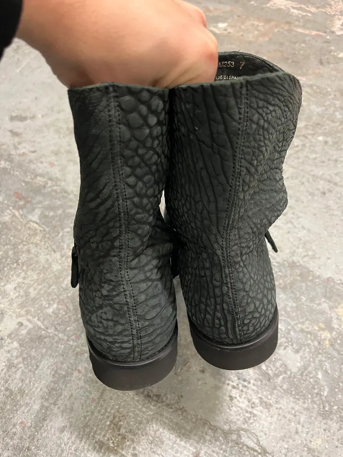 FW2016 Emporio Armani Olive Crocodile Effect Leather Boots (40.5eu/us7.5) 14