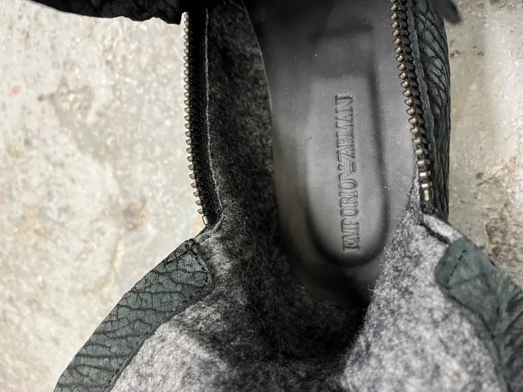 FW2016 Emporio Armani Olive Crocodile Effect Leather Boots (40.5eu/us7.5) 15